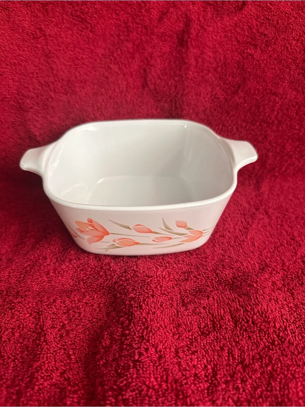 CORNING WARE PEACH FLORAL CASSEROLE P-43-B USA MADE